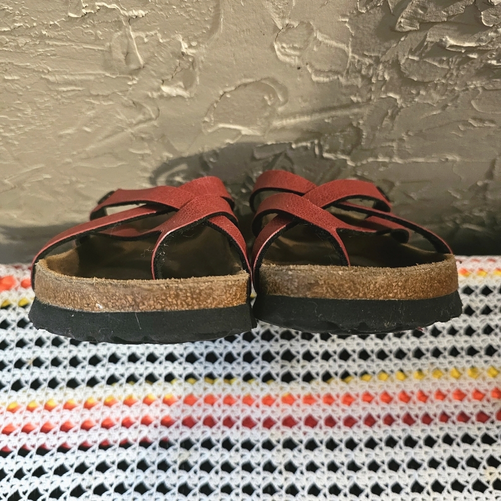 Birkenstock Betula Vinja Red Soft Cork Footbed Leather Strappy Sandals Shoes 39 - Picture 6 of 16